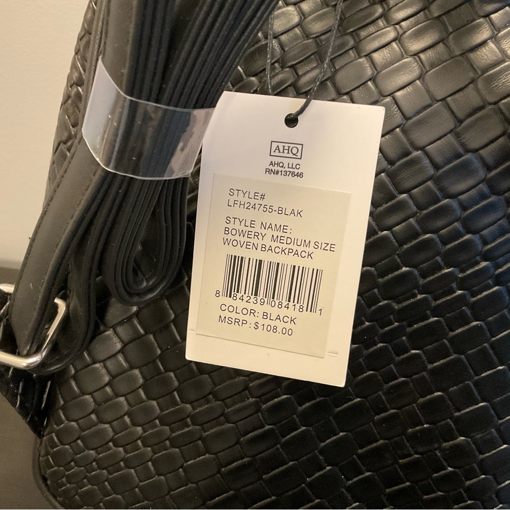 London Fog Black Woven Backpack - Picture 6 of 8